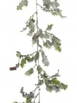 Cheap Christmas Warehouse Frosted Christmas Holly Leaves & Berries Vine Christmas Garland - 1.8M