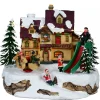 Shop Christmas Warehouse Fun Slide & Merry-Go-Round At Santa's Workshop Christmas Village Scene - 23Cm