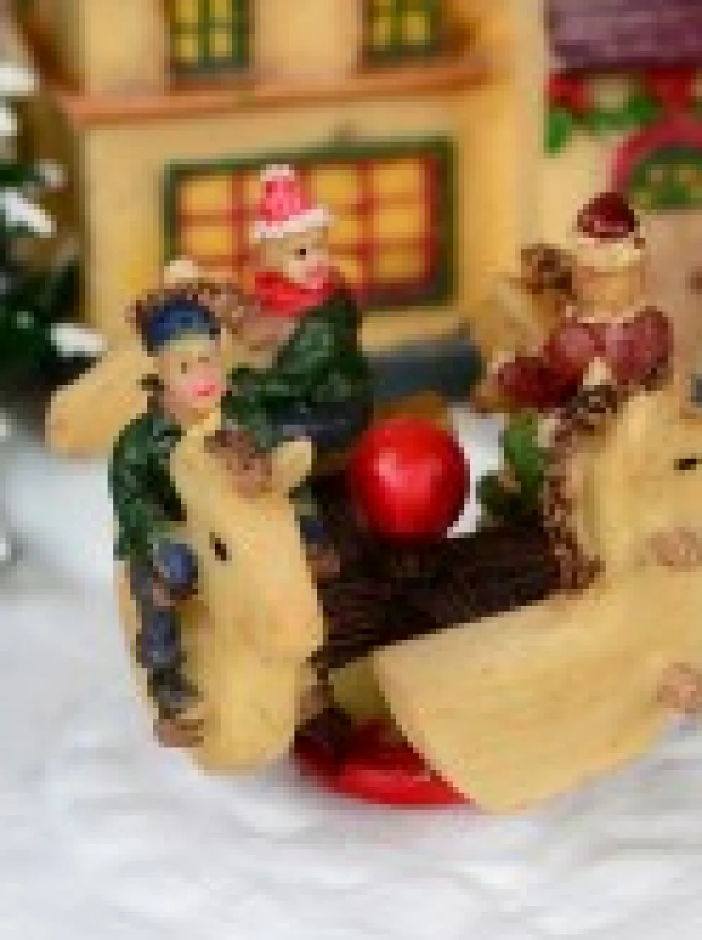 Shop Christmas Warehouse Fun Slide & Merry-Go-Round At Santa's Workshop Christmas Village Scene - 23Cm