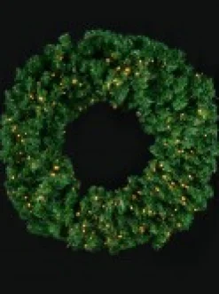Best Christmas Warehouse Giant Balsam Pine Needle Pre-Lit Christmas Wreath With 420 Tips - 1.2M