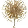 Sale Christmas Warehouse Glittered Champagne Starburst Christmas Tree Topper Decoration - 38Cm
