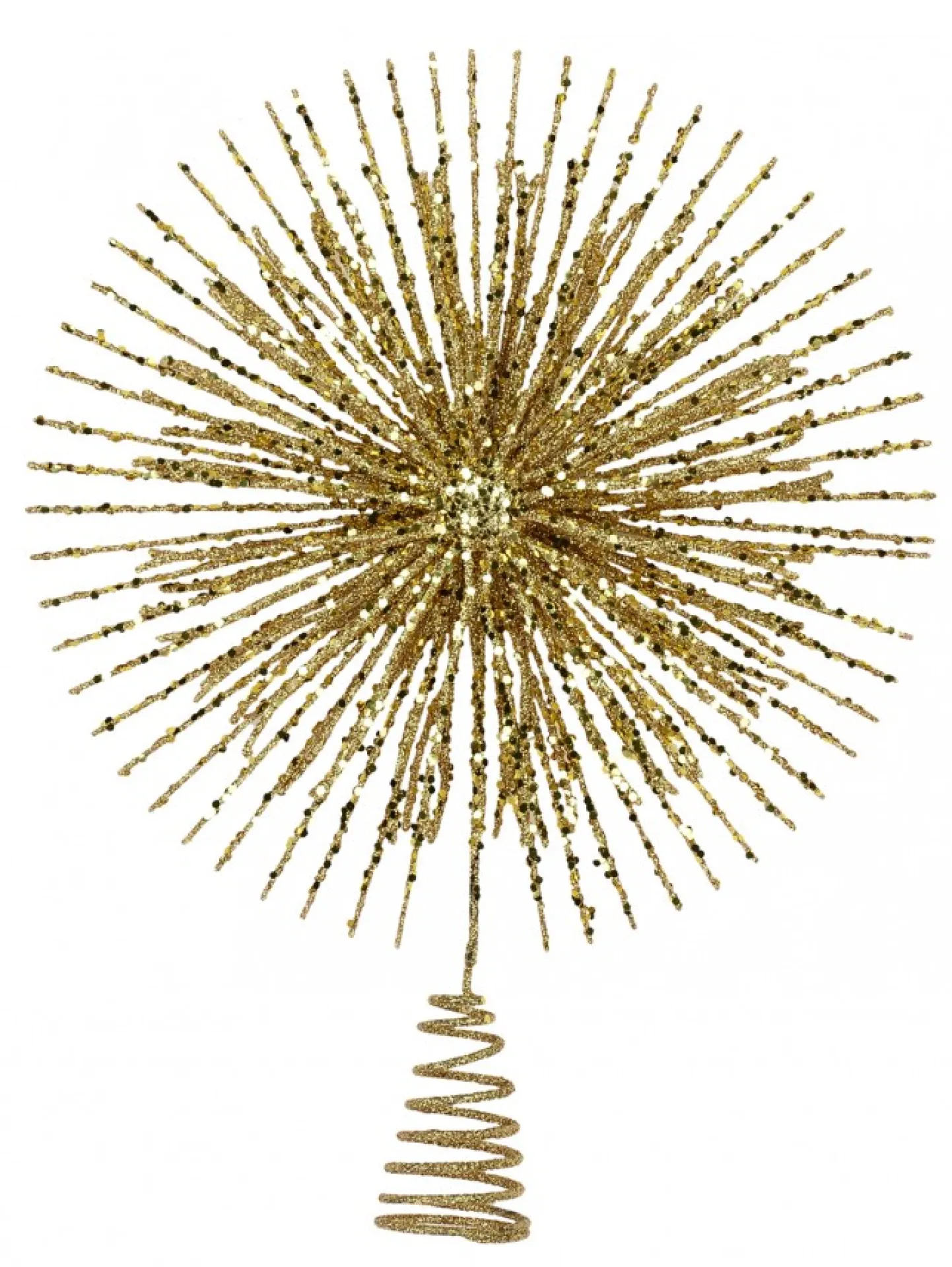 Flash Sale Christmas Warehouse Glittered Gold Starburst Christmas Tree Topper Decoration - 38Cm