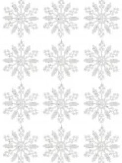 Best Sale Christmas Warehouse Glittered Thin White Snowflake Christmas Tree Hanging Decorations - 12 X 10Cm