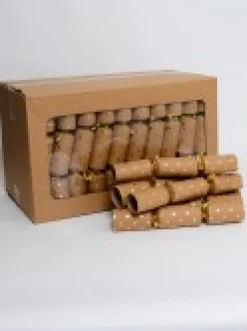 Best Christmas Warehouse Gold Dot Pattern Design On Kraft Paper Christmas Cracker Bon Bons - 50 X 30Cm