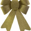 Best Christmas Warehouse Gold Glitter Pvc Christmas Tree Bow Decoration - 24Cm