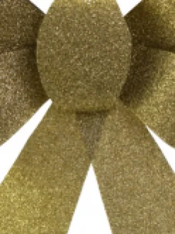 Best Christmas Warehouse Gold Glitter Pvc Christmas Tree Bow Decoration - 24Cm