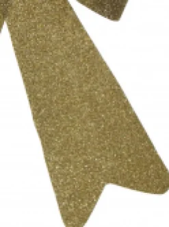Best Christmas Warehouse Gold Glitter Pvc Christmas Tree Bow Decoration - 24Cm