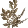 Hot Christmas Warehouse Gold Glittered Leaves, Berries & Eucalyptus Christmas Spray Stem - 54Cm
