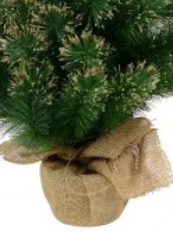 Best Christmas Warehouse Gold Glittered Needle Tip Pine Tabletop Christmas Tree With 96 Tips - 90Cm