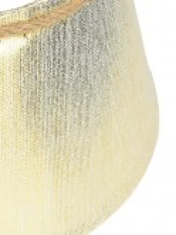 Store Christmas Warehouse Gold On White Textured Conical Shape & Rope Knot Christmas Tree Skirt - 58Cm