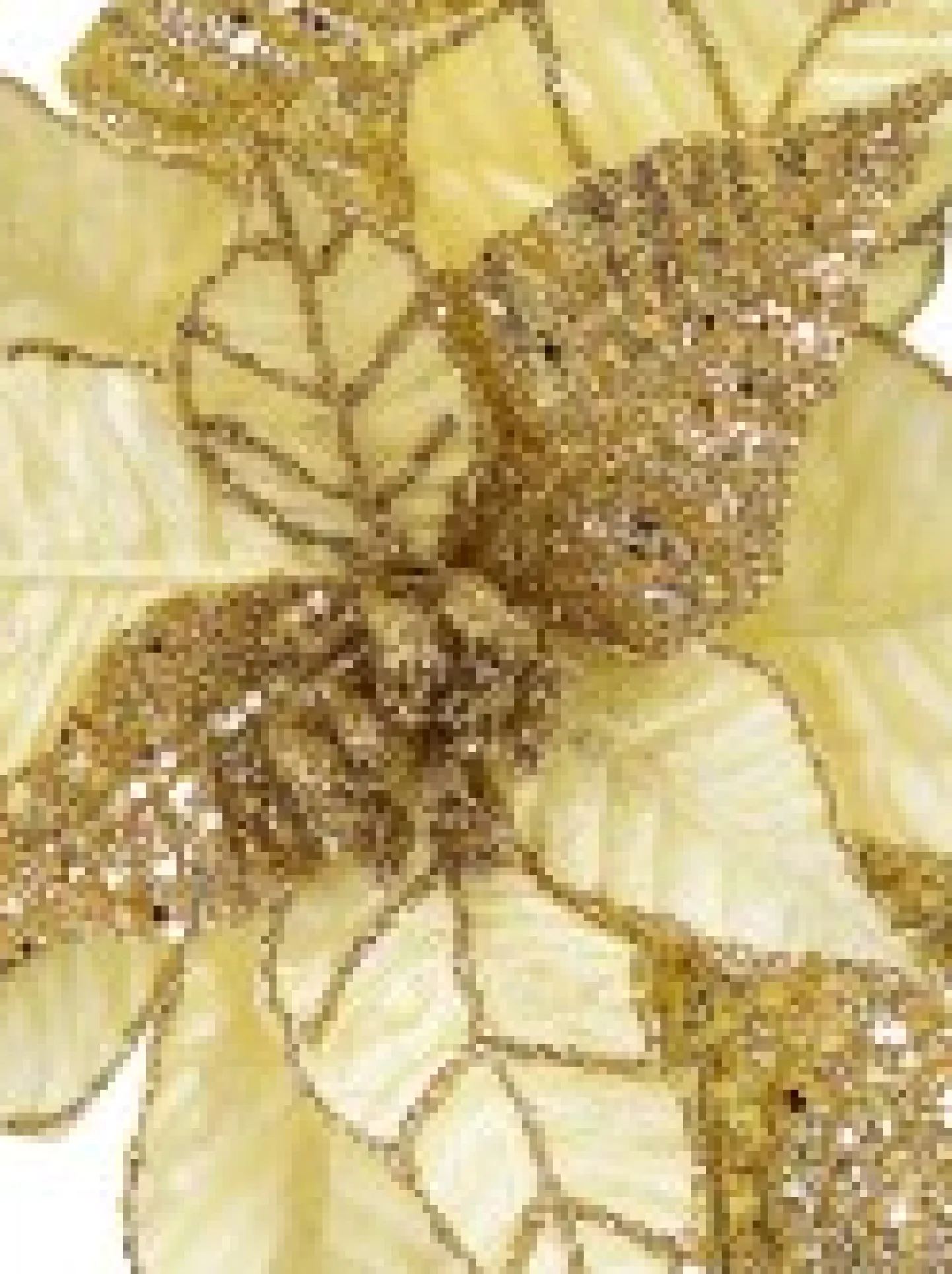 Best Sale Christmas Warehouse Gold Poinsettia With Gold Glitter Detail Decorative Christmas Flower Pick - 25Cm