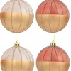 Cheap Christmas Warehouse Gold With Rose Gold Or Clear & Gold Glitter Lines Christmas Baubles - 6 X 60Mm