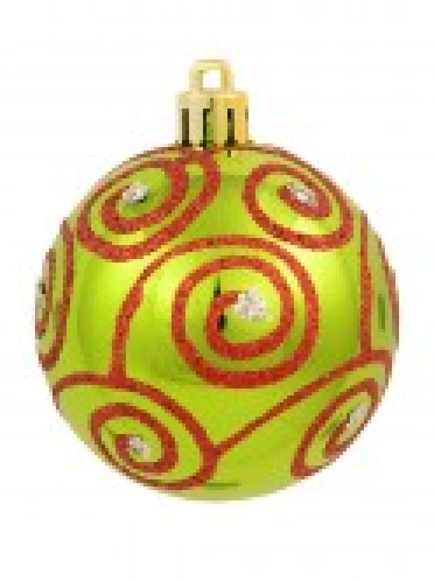 Best Christmas Warehouse Green & Red Christmas Baubles With 4 Glitter Designs & Shiny - 9 X 60Mm