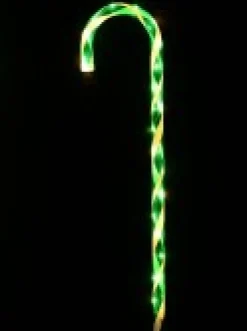 Outlet Christmas Warehouse Green & White Candy Cane Garden Christmas Path Light Set - 4 X 80Cm
