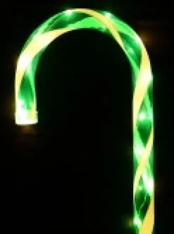 Outlet Christmas Warehouse Green & White Candy Cane Garden Christmas Path Light Set - 4 X 80Cm