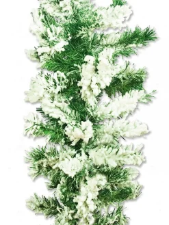 Sale Christmas Warehouse Heavily Flocked Antarctic Snow Pine Christmas Garland With 180 Tips - 2.7M