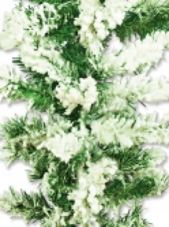 Sale Christmas Warehouse Heavily Flocked Antarctic Snow Pine Christmas Garland With 180 Tips - 2.7M