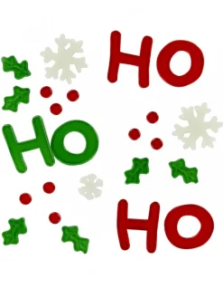 Hot Christmas Warehouse Ho Ho Ho, Snowflakes & Holly Gel Christmas Window Cling Decoration - 17Cm