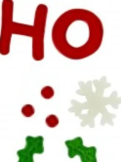 Hot Christmas Warehouse Ho Ho Ho, Snowflakes & Holly Gel Christmas Window Cling Decoration - 17Cm