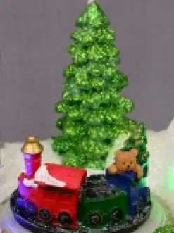 Flash Sale Christmas Warehouse Home By The River & Train Christmas Scene With Led & Fibre Lights - 15Cm