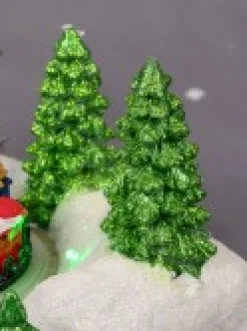 Flash Sale Christmas Warehouse Home By The River & Train Christmas Scene With Led & Fibre Lights - 15Cm