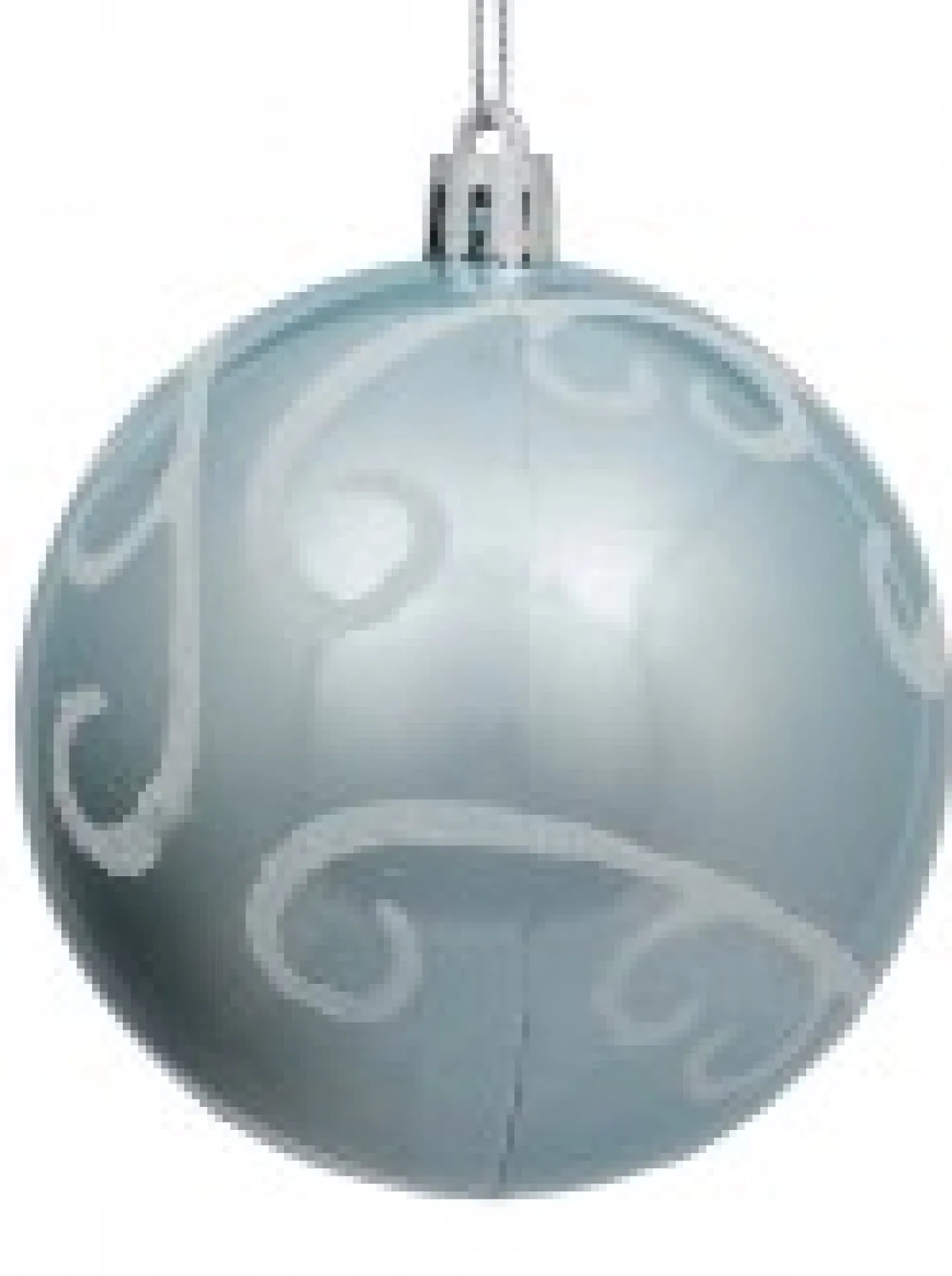 Sale Christmas Warehouse Ice Blue Metallic Christmas Baubles With White Glitter Swirl Patterns - 3 X 80Mm