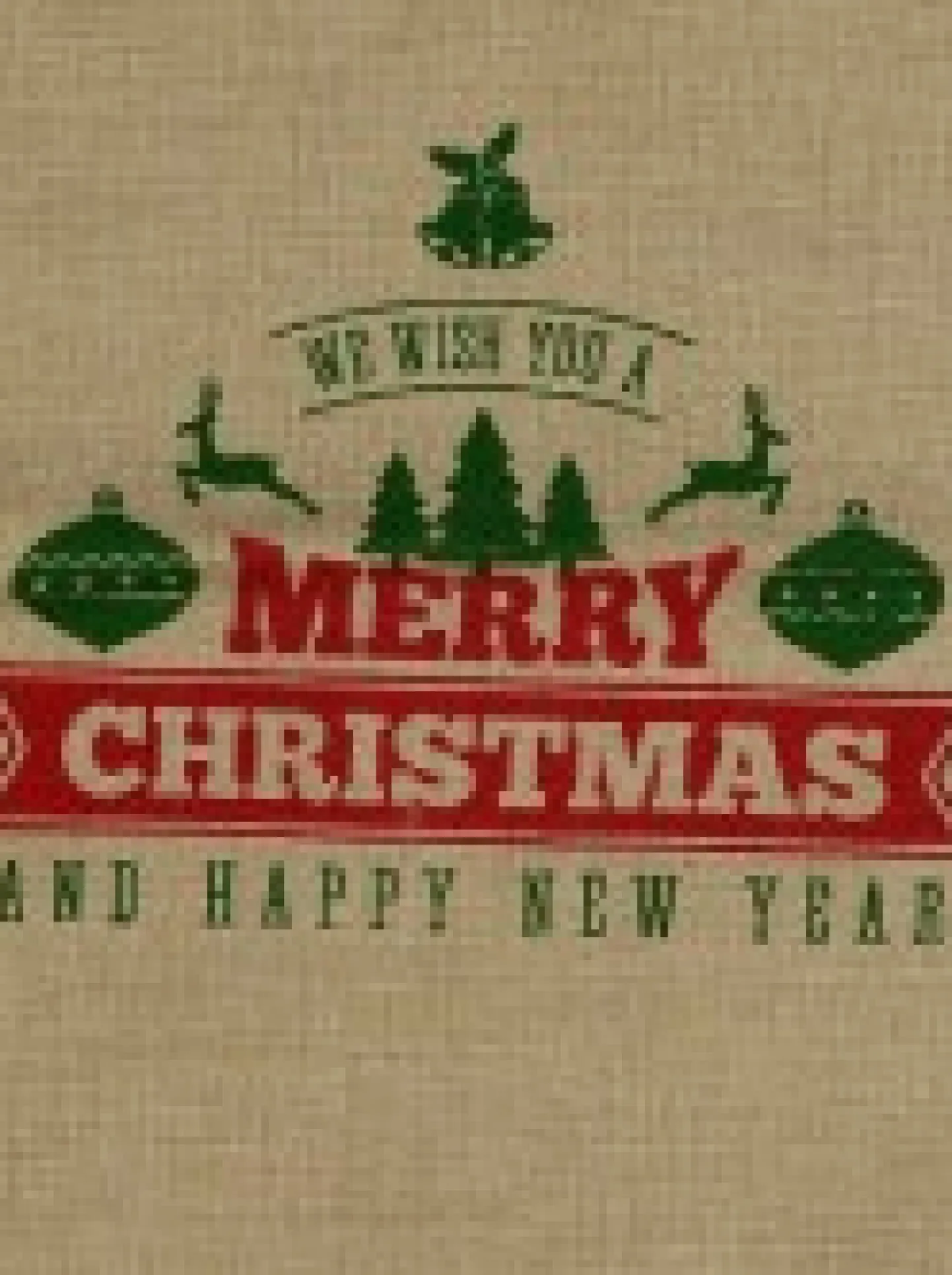 Cheap Christmas Warehouse Jute We Wish You A Merry Christmas & Happy New Year Gift Santa Sack - 55Cm