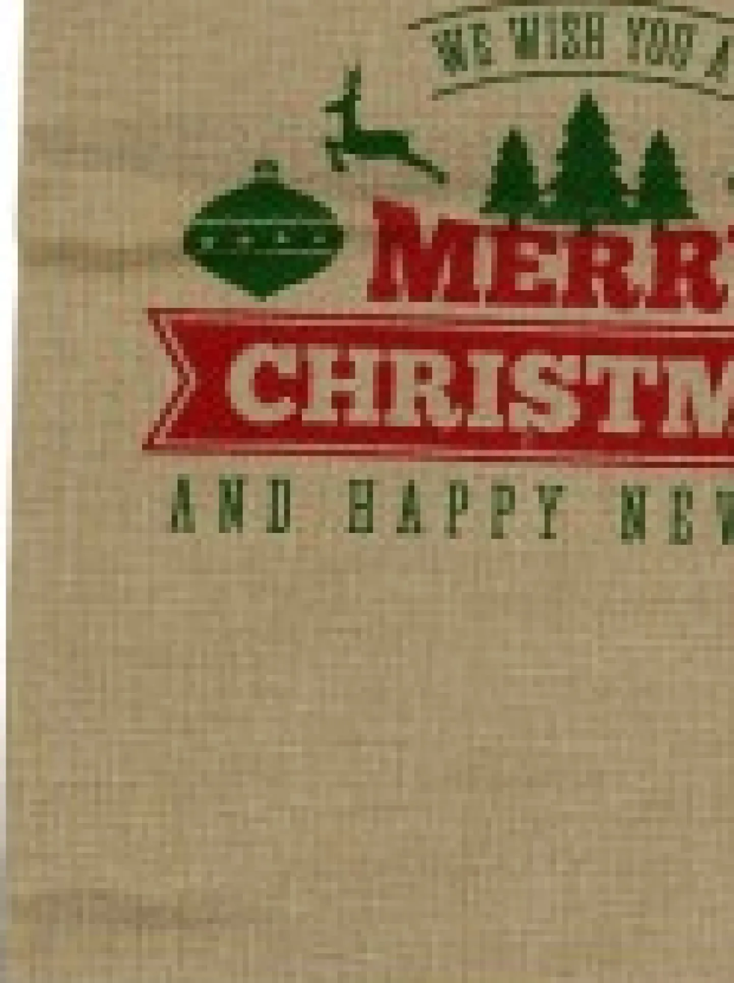 Cheap Christmas Warehouse Jute We Wish You A Merry Christmas & Happy New Year Gift Santa Sack - 55Cm
