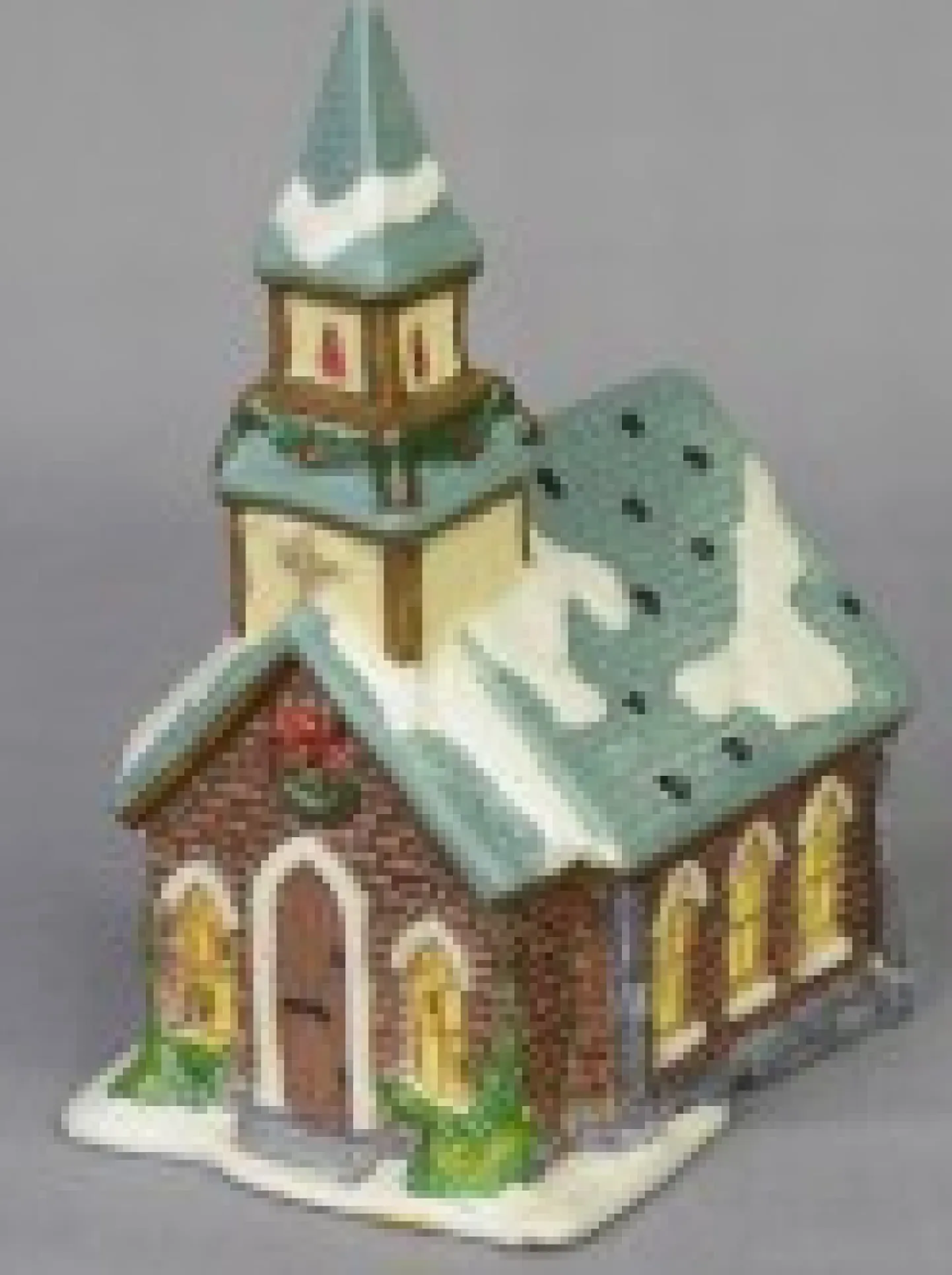 Sale Christmas Warehouse Large Christmas Village Scene With Church, Shops & Figurines - 17 Piece