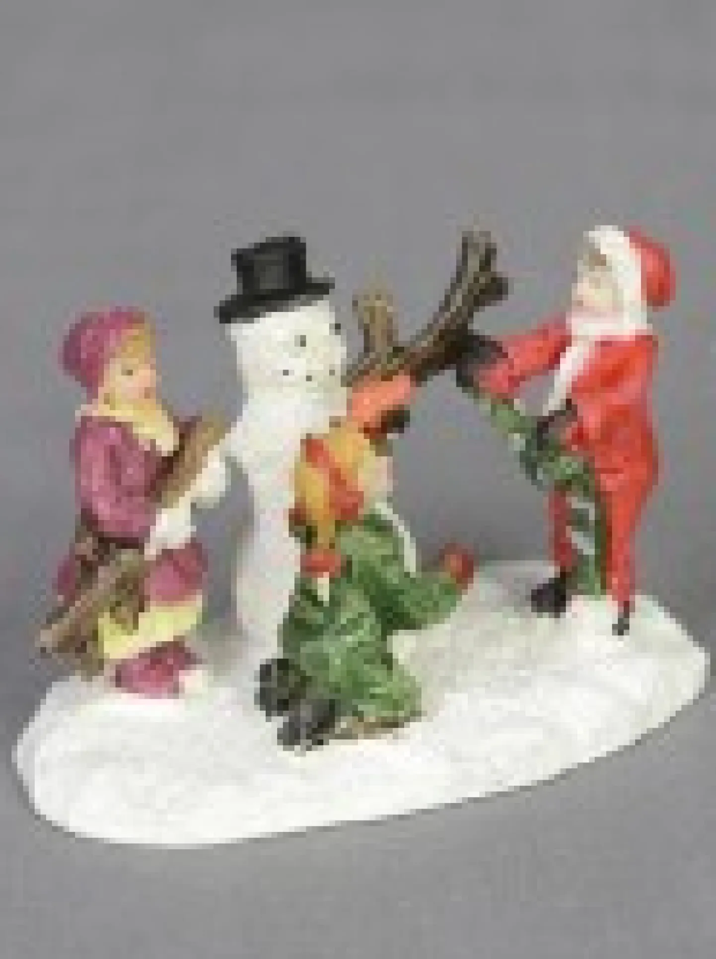 Sale Christmas Warehouse Large Christmas Village Scene With Church, Shops & Figurines - 17 Piece