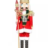 New Christmas Warehouse Large Classic Christmas Nutcracker With Finial Staff Decorative Ornament - 59Cm