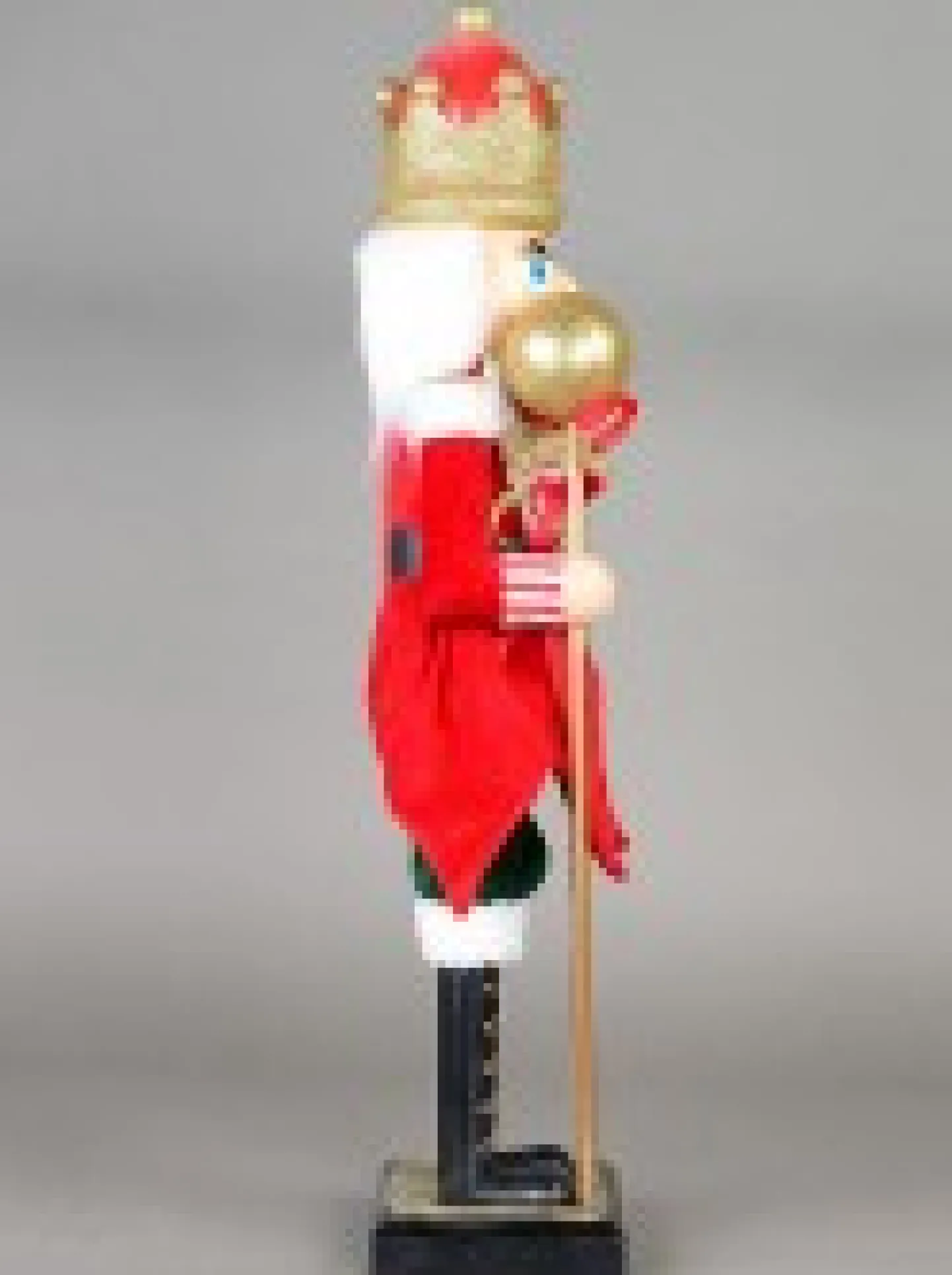 Clearance Christmas Warehouse Large Classic Christmas Nutcracker With Ball Staff Decorative Ornament - 59Cm