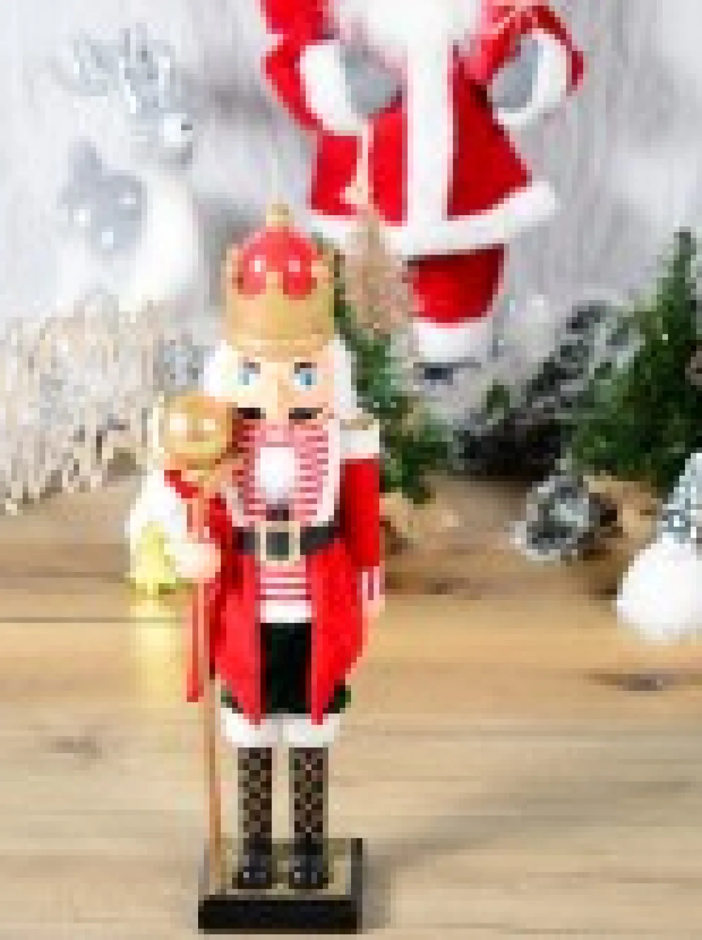 Clearance Christmas Warehouse Large Classic Christmas Nutcracker With Ball Staff Decorative Ornament - 59Cm