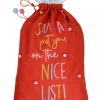 Fashion Christmas Warehouse Large Felt ' Santa Put You On The Nice List! ' & Pom-Poms Gift Santa Sack - 1M
