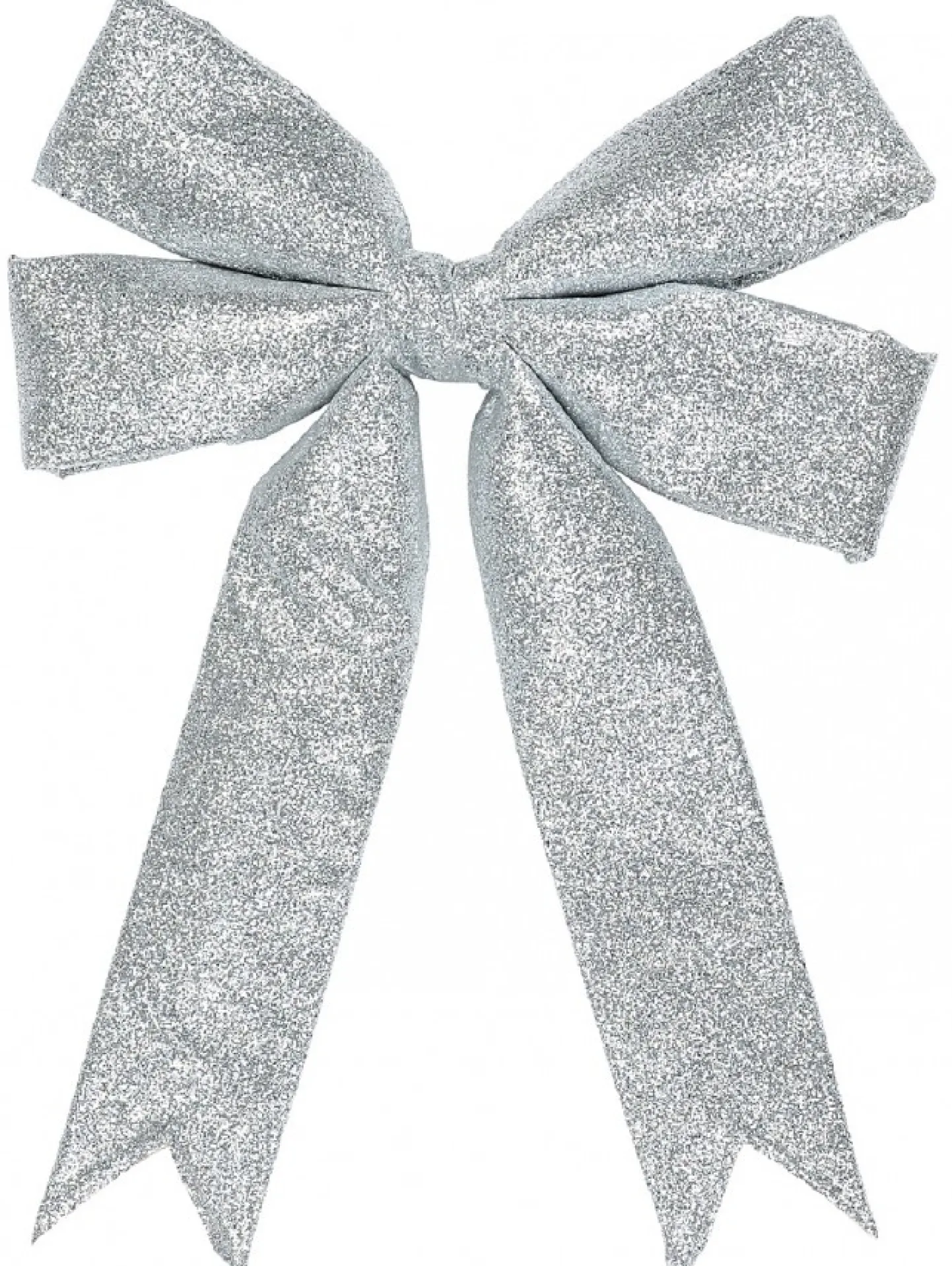 Best Sale Christmas Warehouse Large Silver Glittered Christmas Bow Display Decoration - 46Cm