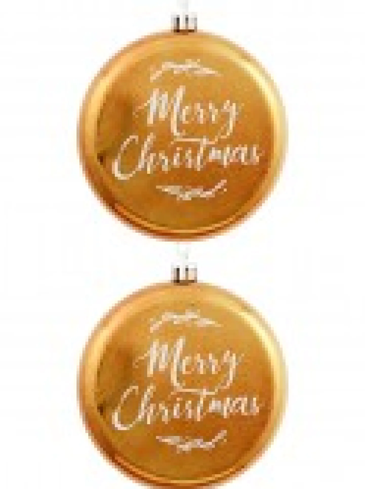 Outlet Christmas Warehouse Merry Christmas Font On Gold Disc Christmas Hanging Decorations - 2 X 11Cm