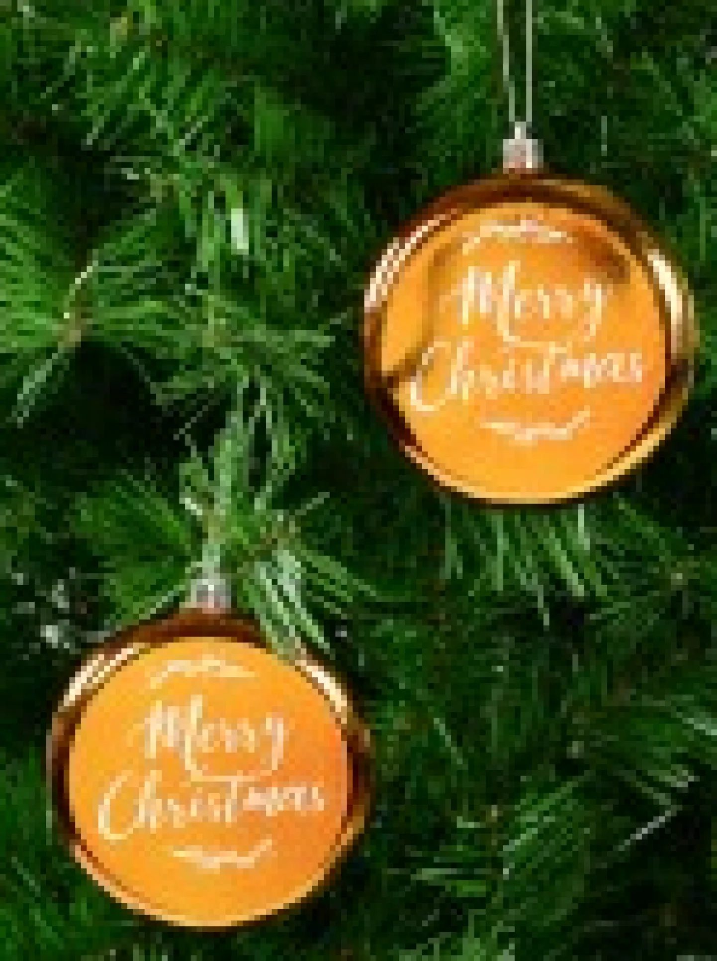 Outlet Christmas Warehouse Merry Christmas Font On Gold Disc Christmas Hanging Decorations - 2 X 11Cm