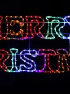 Store Christmas Warehouse Merry Christmas With Various Coloured Letters Led Rope Light Silhouette - 1.6M