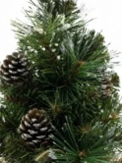 Clearance Christmas Warehouse Morning Frost With Pine Cones Table Top Christmas Tree With 37 Tips - 30Cm