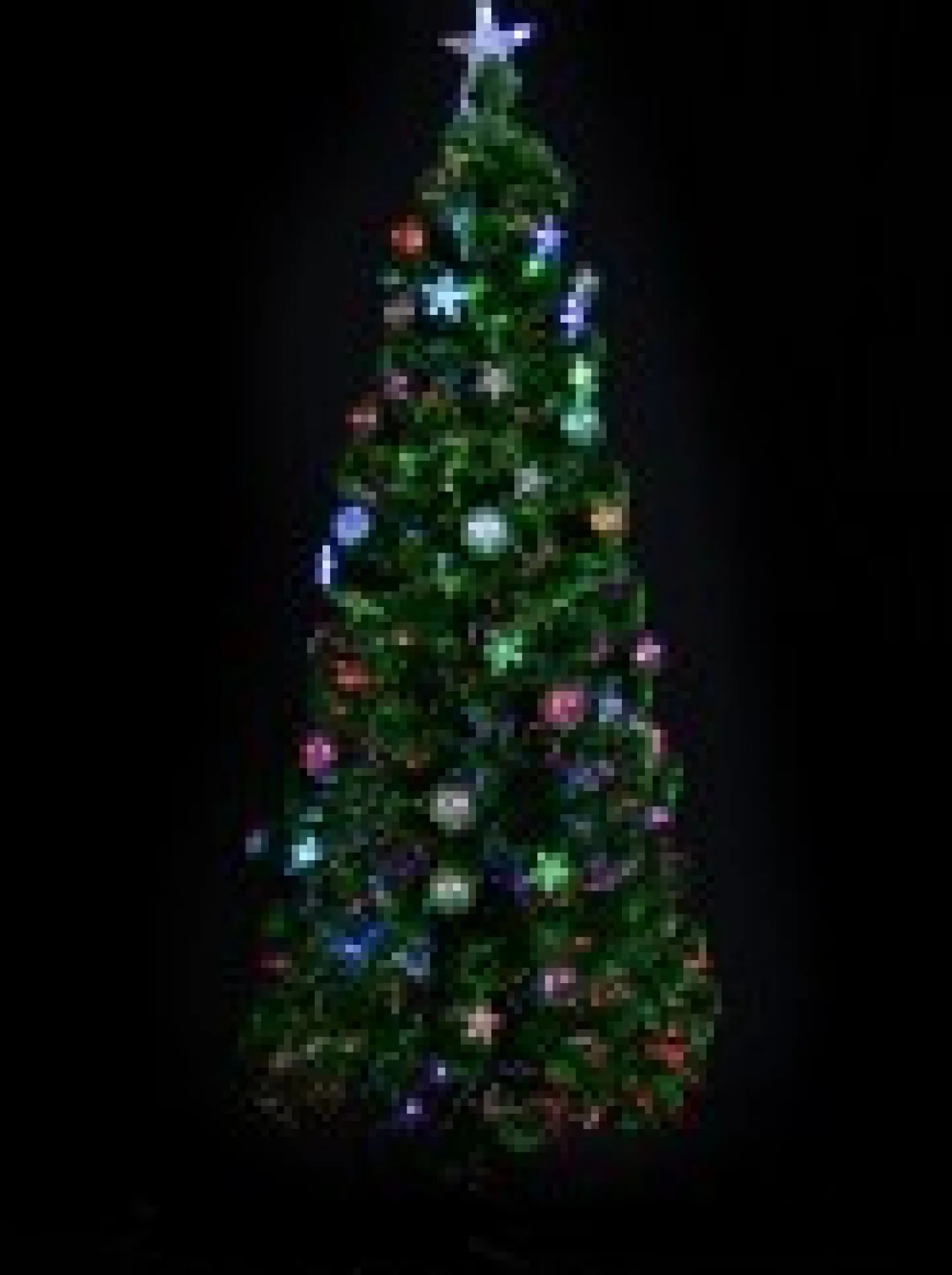 Best Sale Christmas Warehouse Multi Colour Fibre Optic Christmas Tree With Baubles, Led Stars & 90 Tips - 90Cm