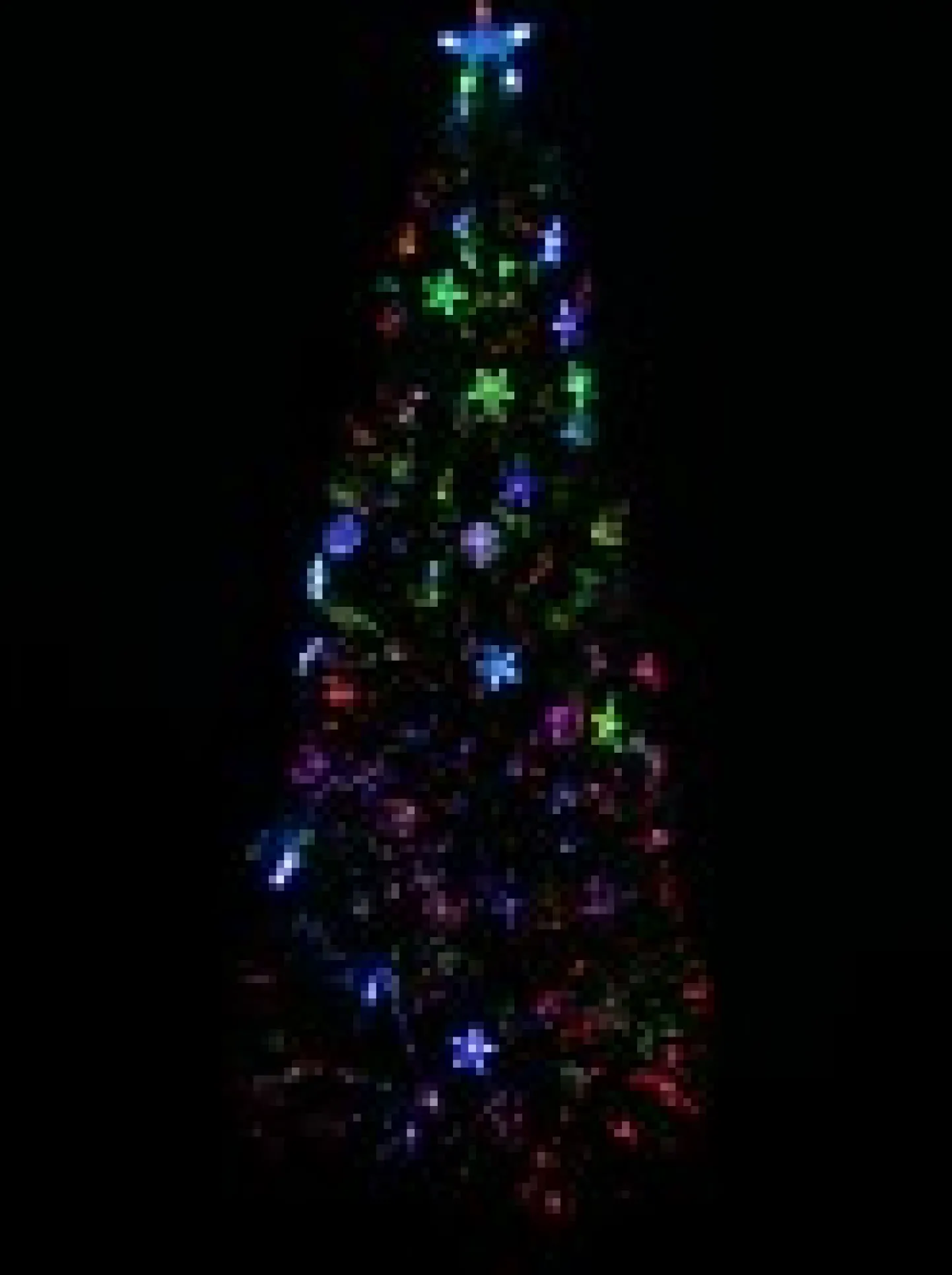 Best Sale Christmas Warehouse Multi Colour Fibre Optic Christmas Tree With Baubles, Led Stars & 90 Tips - 90Cm