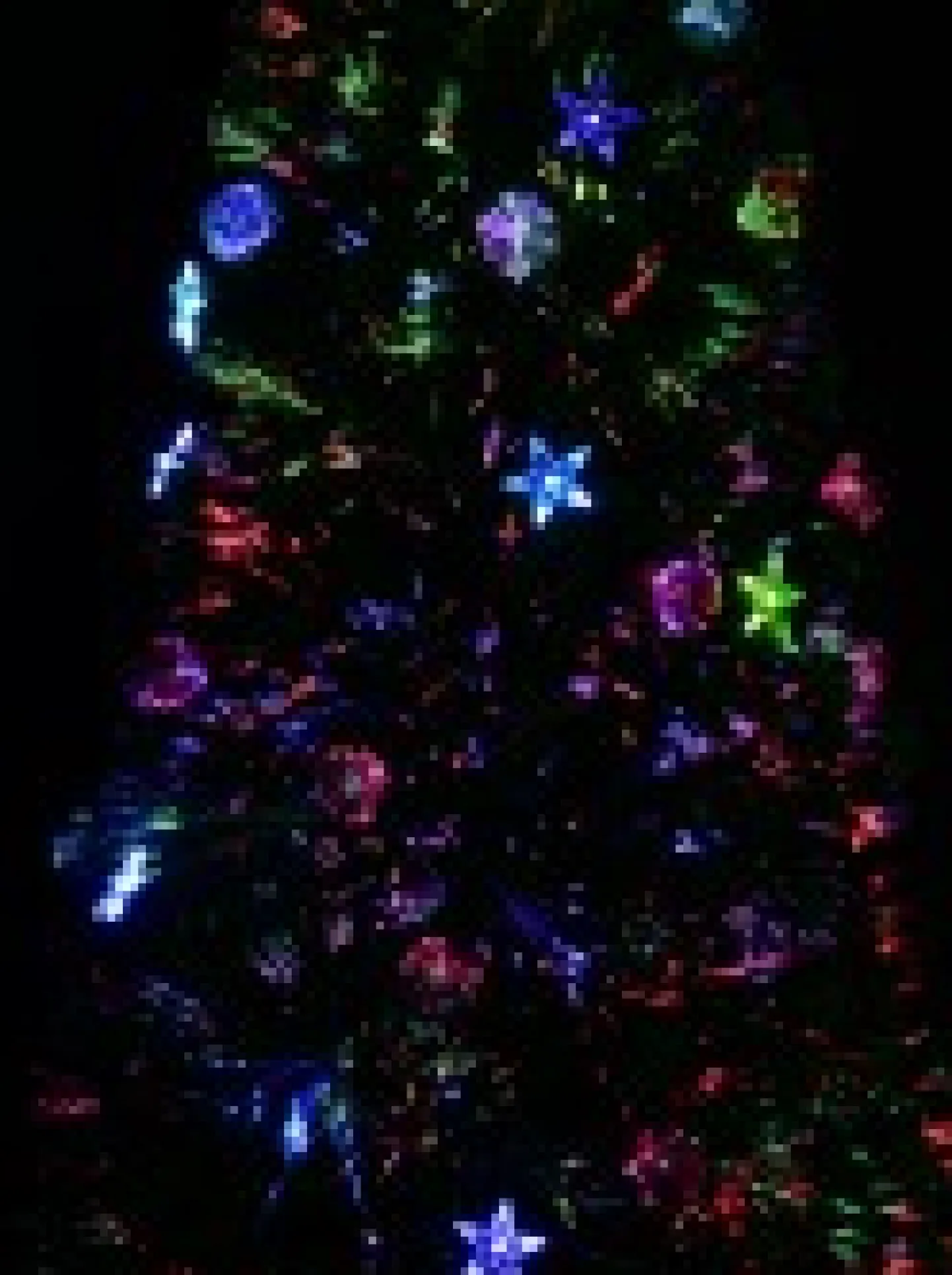 Best Sale Christmas Warehouse Multi Colour Fibre Optic Christmas Tree With Baubles, Led Stars & 90 Tips - 90Cm