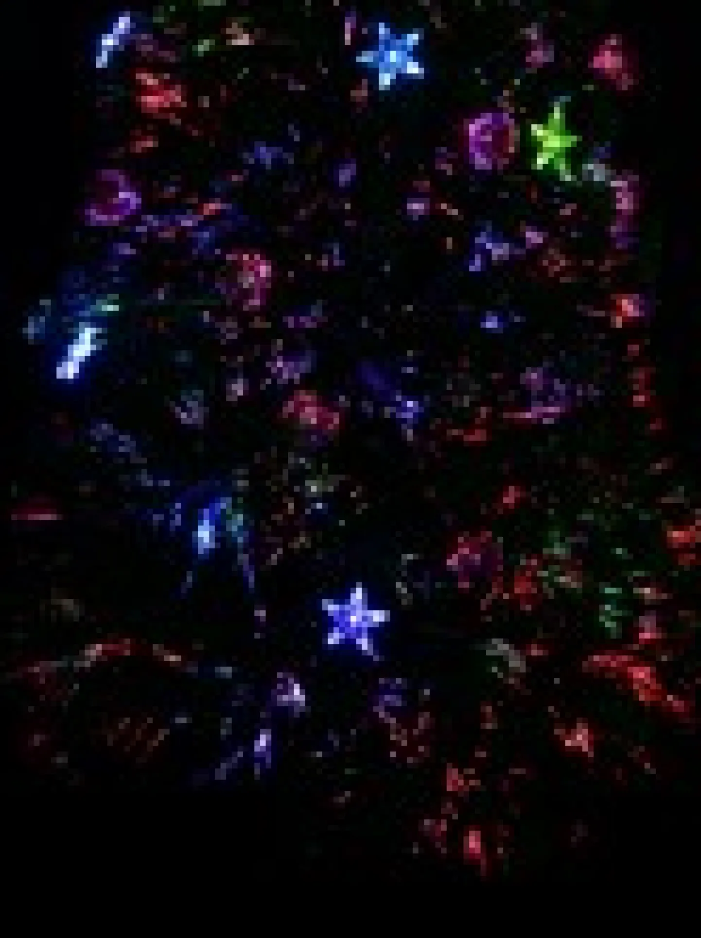Best Sale Christmas Warehouse Multi Colour Fibre Optic Christmas Tree With Baubles, Led Stars & 90 Tips - 90Cm