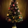 New Christmas Warehouse Multi Colour Fibre Optic Christmas Tree With Baubles, Stars & 150 Tips - 1.2M