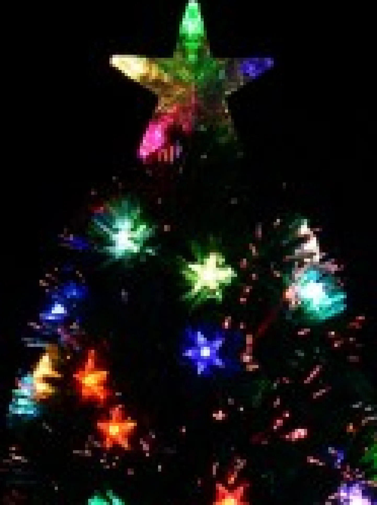 Hot Christmas Warehouse Multi Colour Fibre Optic Christmas Tree With 85 Tips & Led Stars - 90Cm