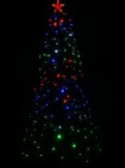Hot Christmas Warehouse Multi Colour Led & Fibre Optic Christmas Tree With 200 Tips & Bulbs - 1.8M