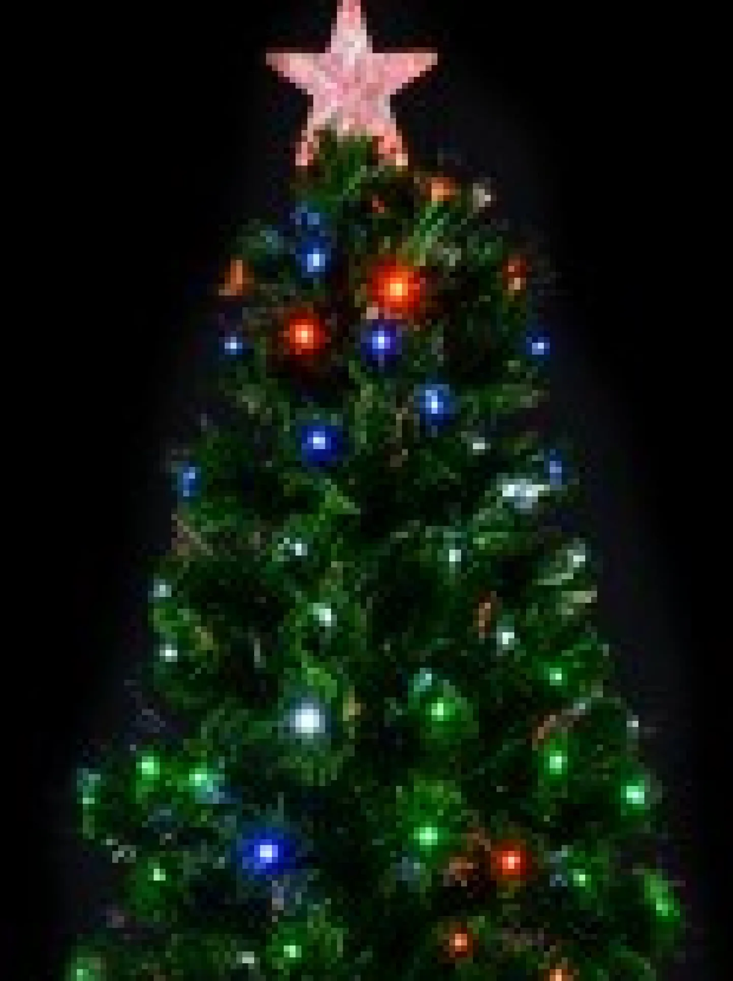Hot Christmas Warehouse Multi Colour Led & Fibre Optic Christmas Tree With 200 Tips & Bulbs - 1.8M