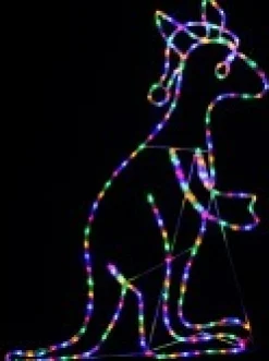 Shop Christmas Warehouse Multi Colour Led Buru The Christmas Kangaroo Light Display Silhouette - 1.1M