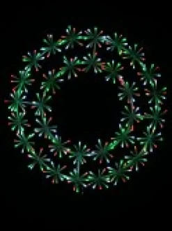 Best Christmas Warehouse Multi Colour Led Twinkle Wreath With Starburst Branches Light Display - 61Cm