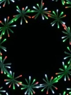 Best Christmas Warehouse Multi Colour Led Twinkle Wreath With Starburst Branches Light Display - 61Cm